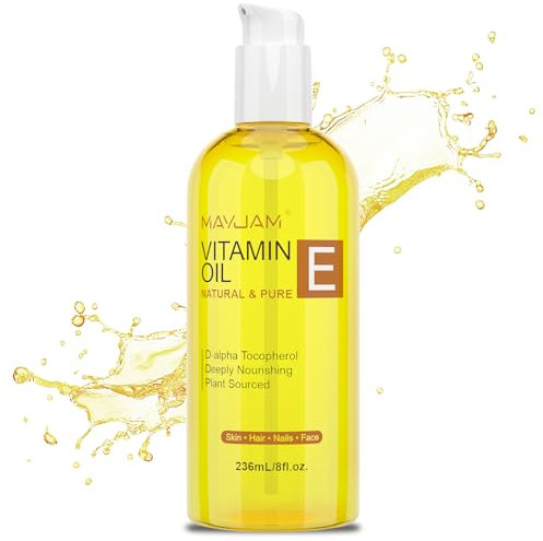 MAYJAM Vitamin E Oil - 236ML - Pure and Natural Vitamin E Oil for Skin, Strengthens and Moisturizes Hair, for Dryness, Wrinkles, Uneven Skin Tone