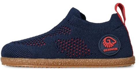 Giesswein Alpbach Kinder Hausschuhe - Slipper aus recyceltem Polyester | Atmungsaktive Kinderschuhe mit Innensohle aus Lyocell & Baumwolle und Fersenlasche – leicht & bequem für den Kindergarten