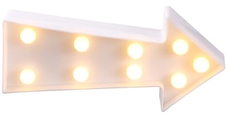 VICASKY LED Pfeil Nachtlicht aus Kunststoff, Weiß, Modern für Partys | Batteriebetrieben, Vielseitig Einsetzbar, Dekorativ für Geschenk und Fotorequisit