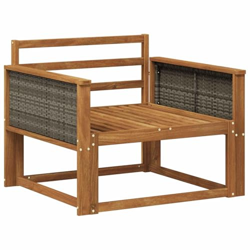 vidaXL Outdoor Mittelsofa Massivholz Akazie Natur, Akazienholz Outdoor Mittelsofa, wetterfestes Patiositzmöbel, modernes Möbel für Gartenlounge und Balkon