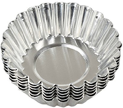 20 Stück Silber Edelstahl Muffinformen Muffinform Muffinförmchen Cupcake Förmchen Muffin-Form Backförmchen 5.5CM
