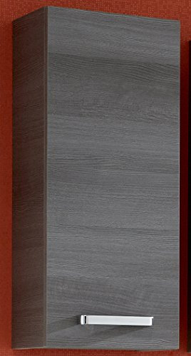 Pelipal Badezimmer Hängeschrank Quickset 352 in Graphit Struktur quer, 30 cm breit | Bad Wandschrank mit 1 Tür und 2 Einlegeböden