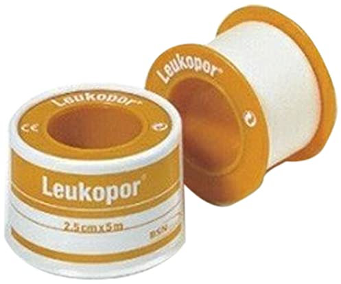 Leukopor Nastro chirurgico ipoallergenico, 2,5 cm x 5 m, 6 pezzi