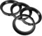 4X Zentrierringe 76,0 x 65,1 mm schwarz Felgen Ringe Made in Germany