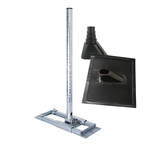 Premium X Deluxe X130-48 Dachsparrenhalter 130 cm Mast für SAT-Antenne Satelliten-Schüssel Dach-Halterung ALU Dachabdeckung Manschette schwarz
