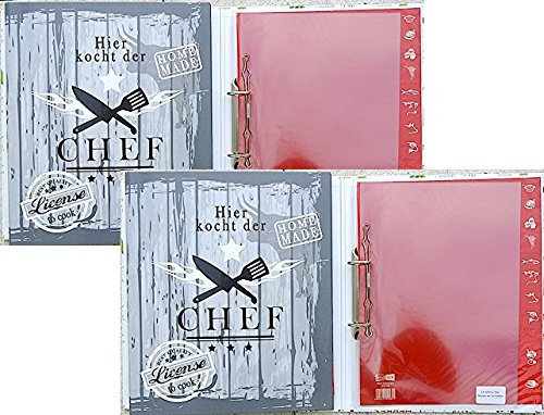 2x Rezepte Ordner A4 VELOFLEX® Register Einlagen | Chefkoch Ordner mit Spritzschutz