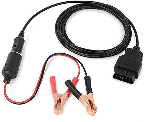 Cable de alimentación de emergencia OBD II de 9.8 pies, ahorro de memoria con 12 V de cocodrilo