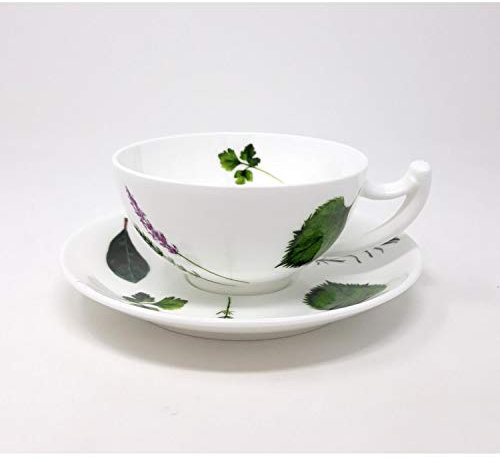 TeaLogic Teetasse mit Untertasse Prima Vera 180ml weiß Kräuter Porzellan