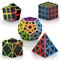 ROXENDA Speed Zauberwürfel Set, 2x2 3x3 Skweb Pyramide Dodekaeder Würfel Magischer Cube Sammlung für Kinder & Erwachsene [5 Pack] (Kohlefaser)
