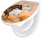banjado Familien WC Sitz mit Absenkautomatik 44,5x37cm / Klodeckel/Klobrille mit Kindersitz aus hochwertigem Polypropylen/Toilettensitz Kindersitz integriert Motiv Wilde Pferde