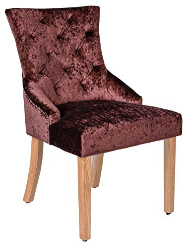 Sitzmöbel Ring Stuhl Holz Esszimmer Sessel Brombeere Esszimmerstuhl Samtstuhl gepolstert Glamour sna522 Palazzo Exklusiv