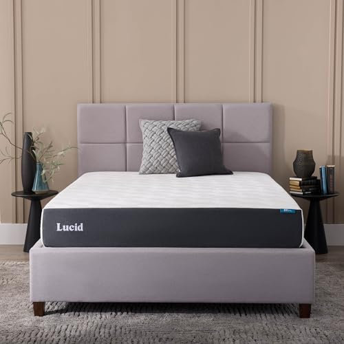 Lucid 10 Inch Memory Foam Mattress - Medium Feel - Infused with Refreshing Bamboo Charcoal and Cooling Gel - Bed in a Box - Temperature Regulating - Pressure Relief - Breathable - Twin Size