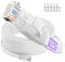 ikbc Cat 6 Cable Ethernet 10 metros, Plano Cable de Red 10m Alta Velocidad 1000Mbps 250MHz, Blanco Interior RJ45 Cable Internet UTP Gigabit Cable LAN para Router Switch Módem (10 Clips