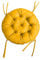 chilly pilley® Polster für Papasansessel Wasserdicht - Rundkissen - Auflage Polster für Papasansessel -Sesselkissen Sitzkissen Gesteppt mit Schlaufen (100cm, Gelb)