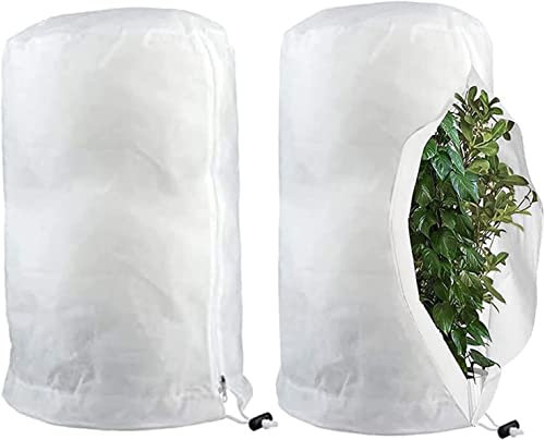 smatcamp 2pcs Winterschutz für Pflanzen Frostschutz Groß Winterschutz Kübelpflanzensack mit Reißverschluss Atmungsaktiv Reißfest Wiederverwendbar Winter Pflanzenschutzsack (100 * 120cm)