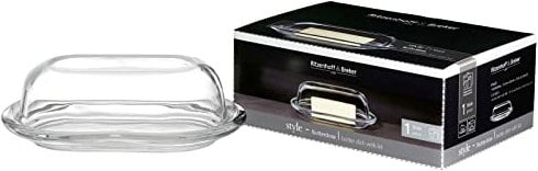 Ritzenhoff & Breker Butterdose Style, 20 x 13 x 7 cm, Glas, Klar, geeignet für 200g Butter