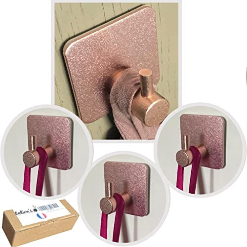 Belim's Selbstklebender Wandhaken, Roségold, Handtuchhalter, Badezimmer, WC-Türhaken, selbstklebend, selbstklebend, ohne Bohren