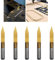 CESFONJER Broca de carburo recubierto titanio, 3.175mm Shank 30 Grados 0,1 mm punta Grabado Bits CNC Router Herramienta Bit(5 Pcs)