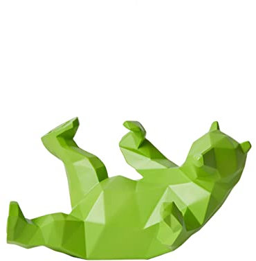 NENBOLEC Modern Skulptur Arts Bär Dekor Figuren Tier Statue Geschenk Polyresin Grün 31cm