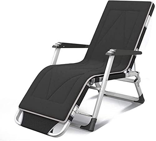 JYCCH Relaxsessel, zusammenklappbarer Sonnenliege-Stuhl, Gartenmöbel, Camping-Garten-Liegestühle Zero Gravity Recliner Reclining Waterproof Chaise Loungers Metal for Outdoor Office (Schw