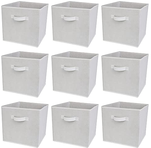 Charles Jacobs White Fabric Drawers for Cube Storage Units - 9 Drawer Set