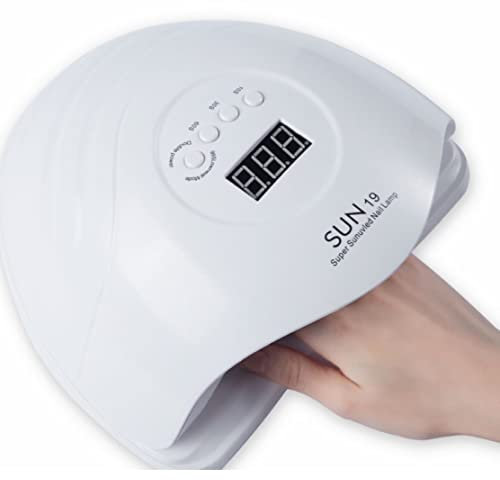 UV LED Nail Lamp, 80W Nail Polish Dryer Professional LED UV Nail Lamp Smart Nail Dryer with 4 Timers (10/30/60/99 Seconds), Sensor and LCD Screen Starter Nail Art Tool for Home Salon