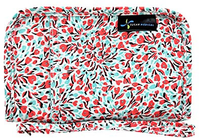 Sugar Medical Diabetes Supply Case | Medical Supplies Travel Bag | Glucose Meter Organizer | Diabetic Care Products | Glucometer Kit (Lily)