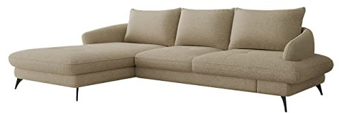 Mirjan24 Ecksofa Ferstit mit Schlaffunktion und Bettkasten, Eckcouch Couch L-Form Sofa mit Bettfunktion Schlafsofa Wohnlandschaft Polsterecke Polstergarnitur (Barrel 19, Seite: Links LC-2R)