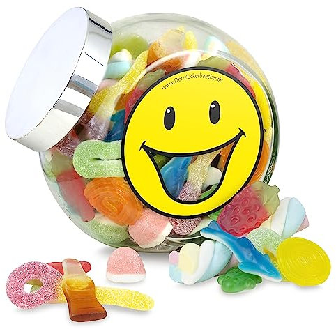 Gute Laune Süßigkeiten – kunterbunter gute Laune Süßigkeiten-Mix im Geschenk-Glas