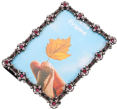 Abaodam Portafoto Vintage Con Strass Decorazione Elegante Per Casa e Ufficio Per Regali e Occasioni Speciali