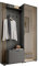 Garderobe mit Spiegel Flurgarderobe Garderobenschrank Kompaktgarderobe Dielenschrank Garderobe Set Regal Diele & Flur Kleiderschrank Schuhschrank 135x197x34 cm John, Grau + Artisan
