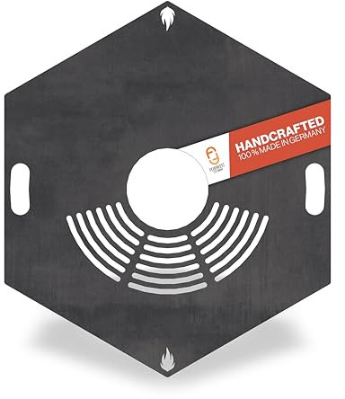 Feuerfest 123 Grillplatte eckig I Ø 80cm I Feuerplatte aus Feinkorn-Stahl I Massive Plancha-Platte mit 4mm Stärke I Grillaufsatz für Feuerschale, Feuertonne, BBQ-Grilltonne & Kugelgrill