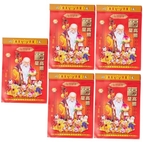 MAGICLULU 5st Kalender 2023 Jahr Der Chinesische Kalender Chinesischer Hängekalender Kalender Chinesisch Tageskalender Flip-kalender Tägliche Wand Mondkalenderbuch Büro China Papier Haushalt