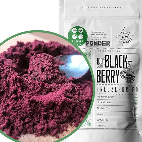 Polvo de Mora Liofilizado Natural Puro | 100% Deshidratados Sin Azucar | Nature Wild Berry | Blackberry Fruit Powder | Fruta Seca | Freeze Dried Fruit Fruta en Polvo Comida Liofilizada | ZingyZoo