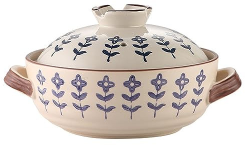 Cazuela De Cerámica, Olla De Barro Japonesa Olla De Arroz De Piedra Donabe con Tapa, Olla De Barro Olla De Cerámica Olla De Cazuela Olla De Cocina Saludable Olla De Sopa Olla Caliente