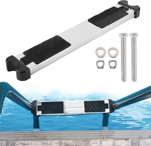 Scala per piscina da 1/2 – Scala per piscina interrata, scala per ingresso piscina, in acciaio inox, gradini per piscina, resistente accessorio per la maggior parte delle scale fuori terra e interrate