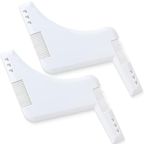 Bartschablone, 2 Stücke Bart-Schablone Bartkamm Bartpflege Bartformen für Kinnbart Koteletten Hals, Bartschablone für kinderleichtes Schneiden, Bartkamm Styling Tool