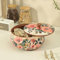 Brick Brown ® Handcrafted Enamel Coated Wooden Pastel Flora Roti Box | Chapati Box for Kitchen | Hot Pot Casserole for Server Tableware Serving | Case Dabba With Lid (8.5 × 8.5 × 5.5 Inch)