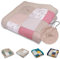ULLENBOOM Krabbeldecke für Baby mit Personalisierung, 100% OEKO-TEX Materialien, Rosa Blüten 120x120 cm - Babydecke mit Namen und Datum, ideal als Spieldecke und personalisiertes Geschenk zur Geburt