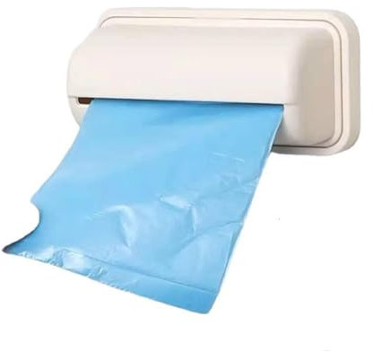 Generic Distributeur de sacs poubelle, plastique, 1 pièce, support mural, pas de perforation nécessaire, organisateur peu encombrant, recharge facile, solution de rangement polyvalente