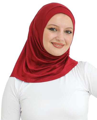 Prien Sport Kopftuch Für Damen, Muslimische Hijab Kleider, Weicher Schal Für Frauen, Muslim Kleid Set, Abaya Gebetskleidung, Islamische Kopftücher Kleidung Für Ramadan (Rot)