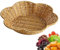 Korb mit gewelltem Rand, gewelltes Rattan-Tablett,Haushalts-Tablett aus Seegras-Rattan | Muschelgeschwungenes Snack-Serviertablett, gewelltes gewebtes Tablett für Tisch, Esszimmer