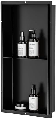 Einbaunische für Dusche und Badezimmer, Aufbewahrungswandnische für Shampoo, einteiliges Einbauregal für Nassräume, Badezimmer, Wohnzimmer, Schlafzimmer, Regalnische, Gold