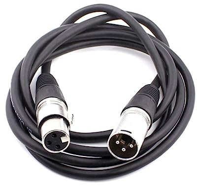 BESTonZON 2 Pcs 10m Microphone Cable Line Cable Stage Light Clamps Y Cable Sae Cable Microphone Wire Mic Cable Microphone Cord Xlr Cable Speakers Wire Flexible Microphone Speaker Cord Black