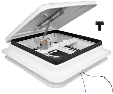 Caravan Roof Vent Fan,RV Air Vent Ventilation with Insect Proof Net,12V 16 Permanent Reversible white Motorhome Vent Fan Air Max Ultra Quiet,2-Way Exhaust for RV Caravan Motorhome Campervan
