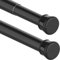 Curtain Poles No Drilling Extendable Shower Curtain Rail Extra Thick Tension Rod Shower Pole Adjustable Curtain Rod for Living Room,Bedroom, Bathroom,Balcony, Black(85-220CM Φ32mm)
