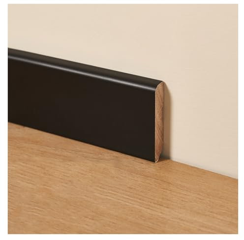 Plinthes Plinthes en bois massif noir, garniture de base murale personnalisable et housse de protection pour salons/chambres/couloirs/hôtels/terrasses, solides et durables, imperméables(H 8cm/3.1in,L
