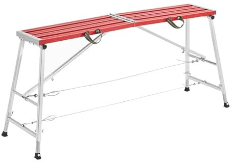 Tragbare Aluminium-Gerüst Klappleiter, verstellbare Arbeitsbühne mit Anti-Rutsch-Pedalen, robuste Aluminium-Legierung