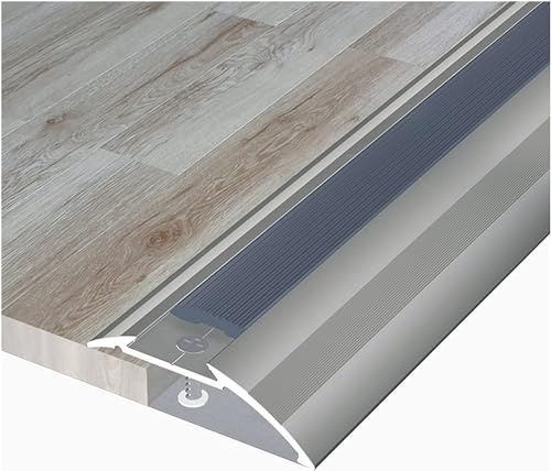 Aluminum Flooring Transition Strip for Hardwood Floor to Tile 51.2in Edge Trim/Protector Strip for Front Door Uneven Floors