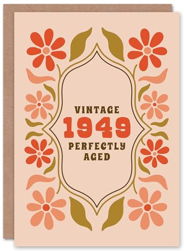 Artery8 Vintage Year Floral Flowers Her Born 1949 Aged 76 Years Old 76th Birthday Card Mum Gran Wife